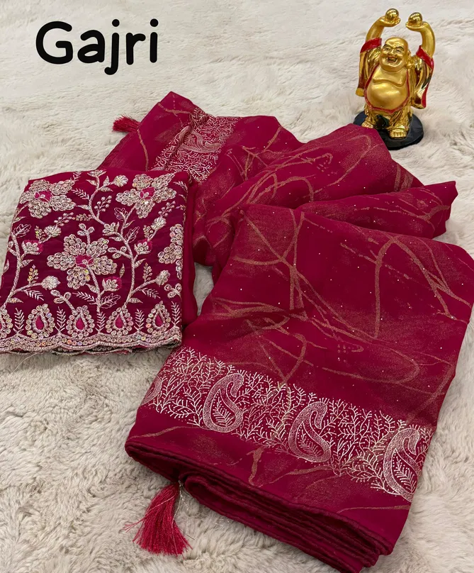 Nitya kesari Georgette Party Wear Saree Wholesale Shop In Surat